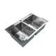 Chiuveta de bucatarie dubla din inox alimentar BH7849DS BOHM Satin 780x490x220 mm