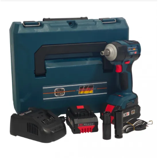 Masina de insurubat cu impact, 2 in 1, German Meister, 2 acumulatori & Incarcator, Brushless, Model nou