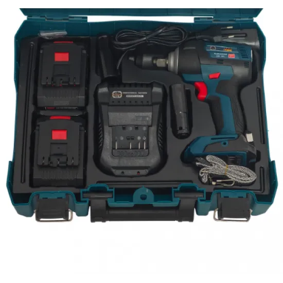 Masina de insurubat cu impact, 2 in 1, German Meister, 2 acumulatori & Incarcator, Brushless, Model nou