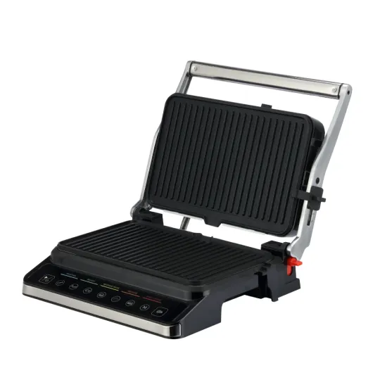 Gratar electric BOHM HOME BEGM160DS, 1600 W, placi detasabile antiaderente, afisaj digital, control tactil