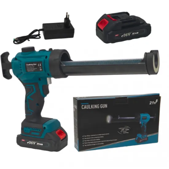 Aparat Electric pentru Silicon și Adezivi German Meister 36V, Acumulator Li-Ion, Presiune 250 Kg, LED Profesional, Cartușe 300 ml