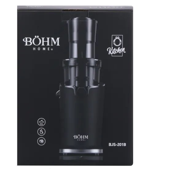 Storcator cu presare la rece BOHM Home BJS-201B, 200W, tub alimentare Ø89 mm, recipient suc 800 ml