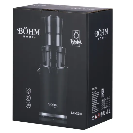 Storcator cu presare la rece BOHM Home BJS-201B, 200W, tub alimentare Ø89 mm, recipient suc 800 ml
