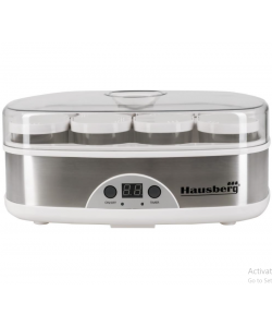 Aparat de preparat Iaurt Hausberg HB-2192 , 8 recipiente din sticla de 200 ml, 50 W