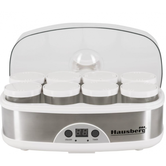 Aparat de preparat Iaurt Hausberg HB-2192 , 8 recipiente din sticla de 200 ml, 50 W Aparat de preparat Iaurt Hausberg HB-2192 , 8 recipiente din sticla de 200 ml, 50 W