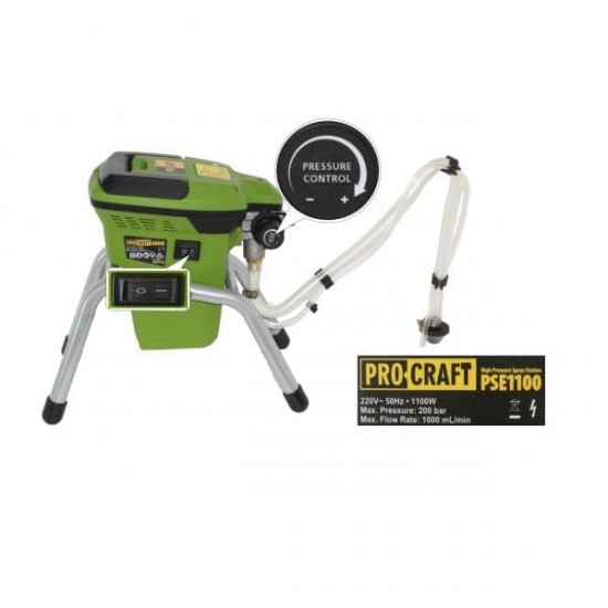 Aparat de vopsit Procraft PSE1100, statie cu turbina 700W, 200 bari, Universal