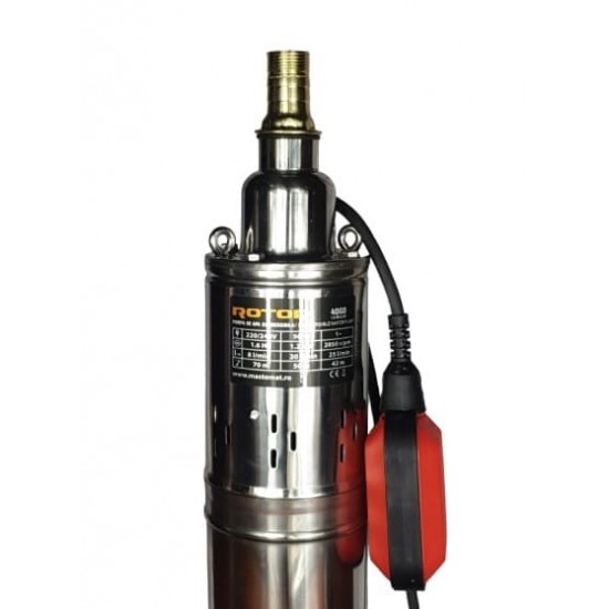 Pompa submersibila cu flotor Rotor 4QGD1.2-50-0.37F, 1200W, Debit 25L/min., Adancime 70m