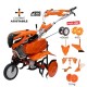 Motosapa RURIS 7500 ACC5 + roti cauciuc 4.00-8+rarita ajustabila+plug+adaptor+dispozitiv cartofi+cultivator multifunctional+roti metalice 400 fara manicot 7 CP