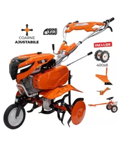 Motosapa RURIS 7500 ACC2 + roti cauciuc 4.00-8 + plug + adaptor + accesoriu tractat 7CP