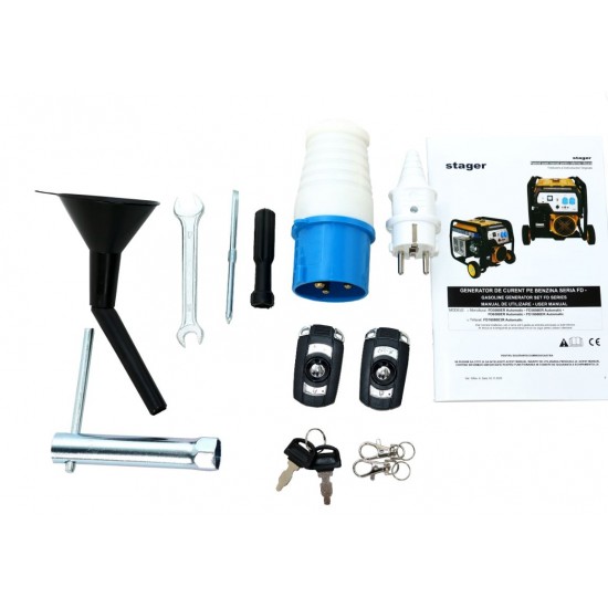 Generator open-frame 5.5kW, monofazat, benzina, pornire electrica Stager FD 6500ER Automatic