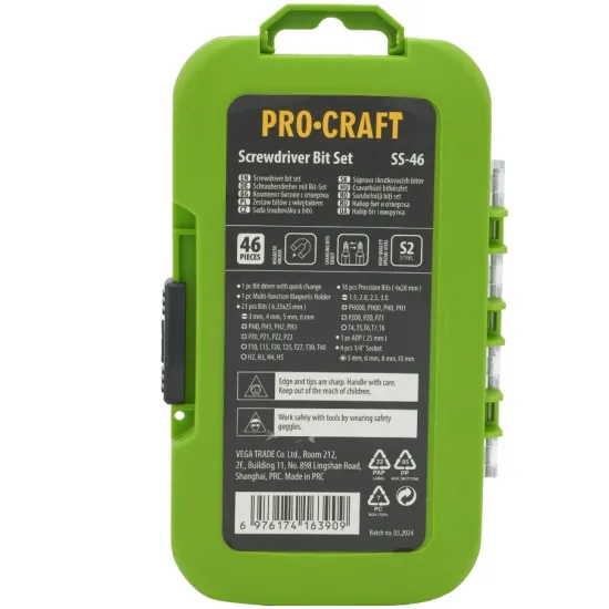 Set de biți PROCRAFT (46 piese) SS-46