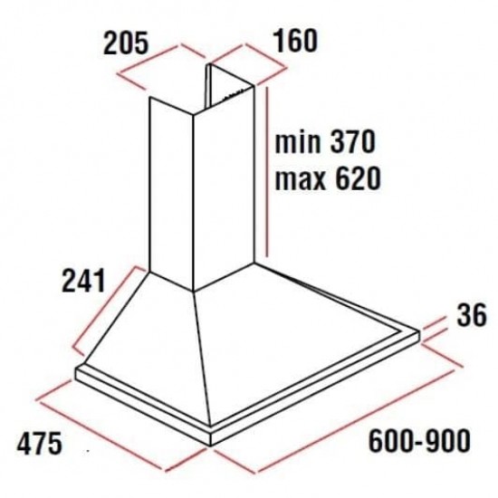 Produs resigilat Hota incorporabila decorativa Hausberg HB-1260AB, Putere de absorbtie 400 m3/h, 1 motor, 60 cm, Alb