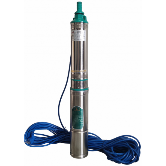 Pompa submersibila de mare adancime, 11 Turbine, cablu 30m inox, corp Inox, 8 m³/h, 160m, Aquamann Premium 4QJD2-55/11-0.55