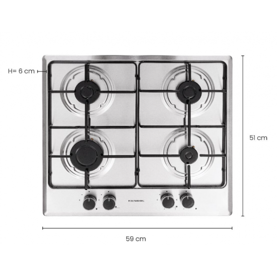 Pachet Cuptor Incorporabil Hausberg HB-8051IN, Electric, 76 l, 4 Functii, Clasa A + Plita Incorporabila Hausberg HB-555, 4 arzatoare, Gaz, Inox + Hota incorporabila decorativa Hausberg HB-1380, 450 m3/h, 1 motor, Touch control, LED, Filtru aluminiu