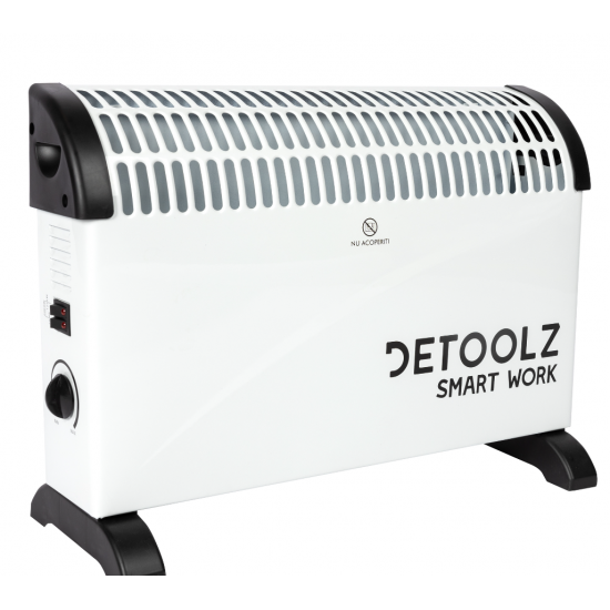 Convector electric Detoolz, 2KW, 3 trepte de putere, cu termostat reglabil