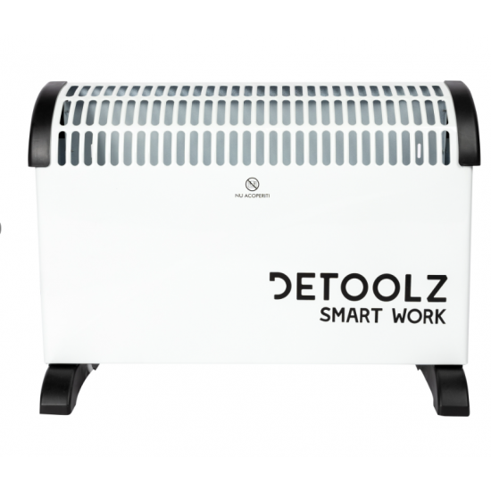 Convector electric Detoolz, 2KW, 3 trepte de putere, cu termostat reglabil