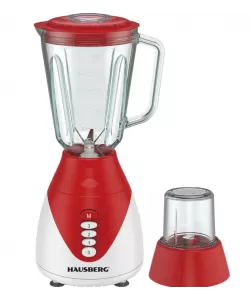 Blender Hausberg HB-7760RS, 300W, 1.5L, 3 viteze, Functie Pulse, maruntire gheata, 4 lame detasabile, rosu Blender Hausberg HB-7760RS, 300W, 1.5L, 3 viteze, Functie Pulse, maruntire gheata, 4 lame detasabile, rosu