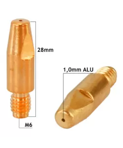 Duza de contact sarma de aluminiu 1.0 mm, M6x28 mm