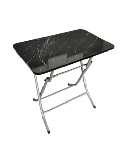 Masa plianta cu blat din MDF melaminat Harlem® Granith , 50X80X72 centimetri, Blat 18mm , Picioare emailate, Pliabila, Model Granit, Negru
