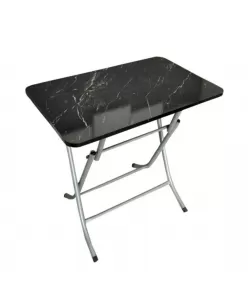 Masa plianta cu blat din MDF melaminat Harlem® Granith , 50X80X72 centimetri, Blat 18mm , Picioare emailate, Pliabila, Model Granit, Negru
