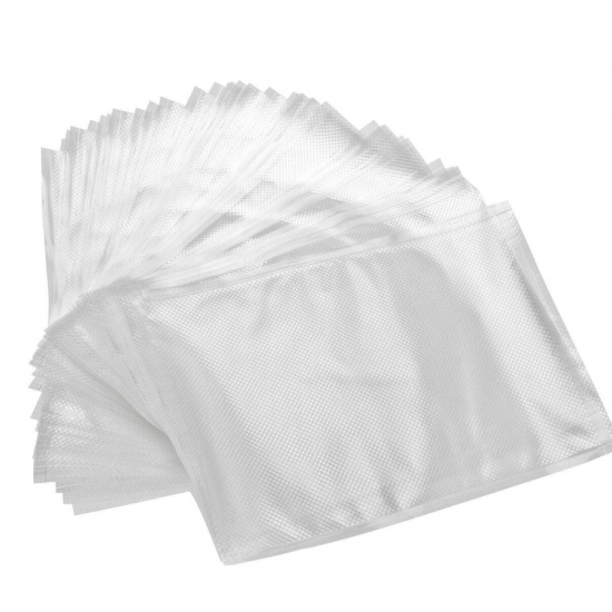 Set 100 Pungi pentru vidat gofrate 20x30 cm, ideale pentru depozitare sau preparare, transparent