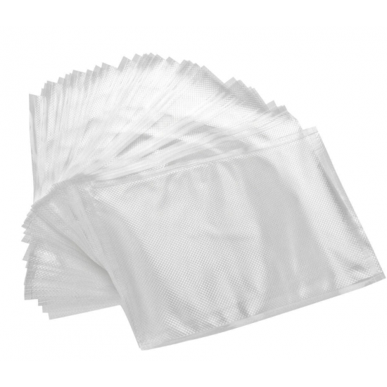 Set 100 Pungi pentru vidat gofrate 25x35 cm, ideale pentru depozitare sau preparare, transparent