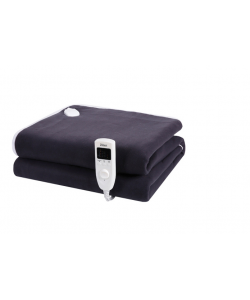 Patura ZLN-4113, Bleumarin cu incalzire electrica Soft Polar Fleece, Negru 150X80 cm, 60 W, Temporizator 1-10 ore, ZILAN