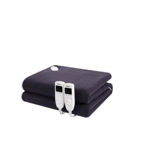 Patura ZLN-4120, Bleumarin cu incalzire electrica Soft Polar Fleece, Negru Pentru doua persoane 160X140 cm, 2x60 W, Temporizator 1-10 ore, ZILAN
