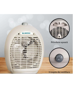 Aeroterma , 2000 W, 3 trepte de temperatura , sistem de oprire de siguranta, Culoare MIX, KUMTEL A6331