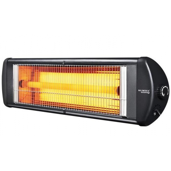 Radiator electric cu infrarosu, Termostat, Corp metalic, Protectie 20 IP, Negru  KUMTEL EX25, 2500W