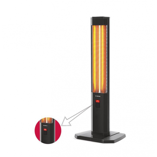 Radiator electric Turn cu Telecomanda KUMTEL MH1200, 1200W, Termostat reglabil, Siguranta la rasturnare, Lampa 3 pozitii, Maner transport, Utilizare vertical, Negru