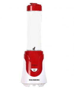 Blender smoothie HAUSBERG HB-7676RS, multifunctional, 300W, cu recipient 600ml, Rosu