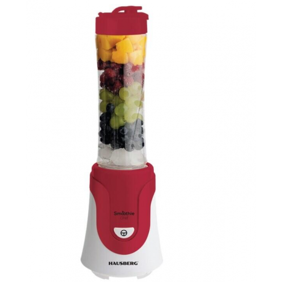 Blender smoothie HAUSBERG HB-7676RS, multifunctional, 300W, cu recipient 600ml, Rosu