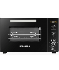 Cuptor electric digital cu rotisor si ventilator HAUSBERG HB-9260, 1800W, Turbo, Capacitate 48L, Control temperatura 230 grade Celsius, Lumina interior, Negru