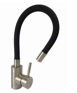 Baterie bucatarie MIXXUS SUS-011 REFL BLACK din otel inoxidabil, Monocomanda, Racorduri incluse