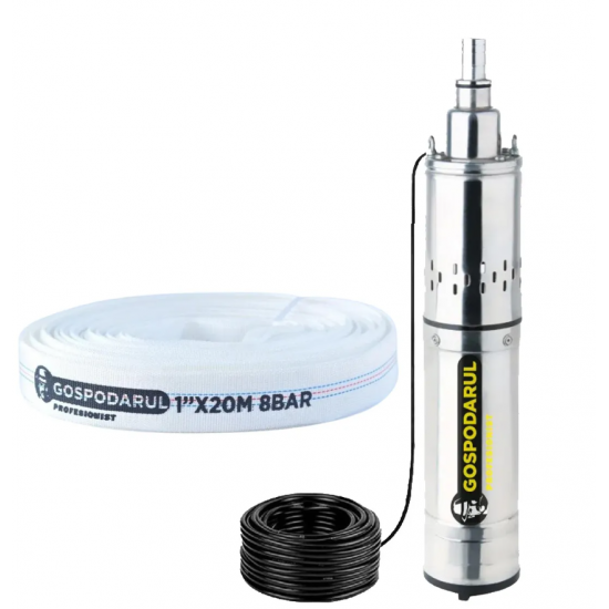 Pompa submersibila 1500W, 2400 l/h, cablu 10m + Furtun 20m   Gospodarul Profesionist