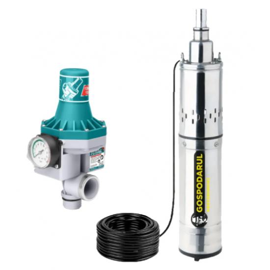Pompa submersibila  1500W, 2400 l/h, cablu 10m + Presostat Total  Gospodarul Profesionist