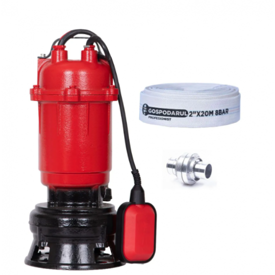Pompa apa murdara WQD-550-F Pro - 500W, 18200l/h + furtun 20m + cuple BLADE