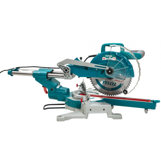 TOTAL-Fierastrau circular stationar cu sina de glisare, 1800W, 5300rpm, 255x25.4mm