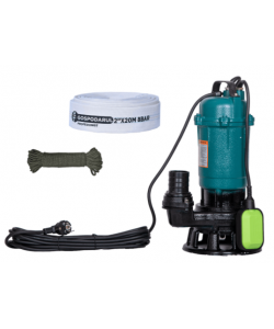 Pompa apa murdara cu tocator  2900W + furtun pompieri 20m 2", cordelina 6mm x 20m  Gospodarul Profesionist,