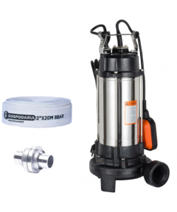 Pompa apa murdara cu tocator WQW-1500D-F PRO, 1100W, 19800 l/h + furtun 20m + cuple   Blade