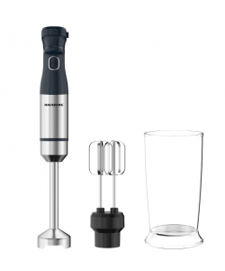Blender 2 in 1 HAUSBERG HB-7704IN cu putere 1000W, Mixer vertical profesional, 10 trepte de viteza si functie Turbo, Capacitate pahar 700 ml , Multifunctional, Negru