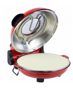 Cuptor special pentru pizza XL HAUSBERG HB-675RS cu suprafata de coacere din piatra, termoregulator pana la 405° C, Rosu