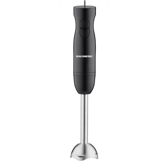 Blender de mana HAUSBERG HB-7674NG, 300W, 2 viteze, material ABS, lame din otel inoxidabil, Negru Blender de mana HAUSBERG HB-7674NG, 300W, 2 viteze, material ABS, lame din otel inoxidabil, Negru