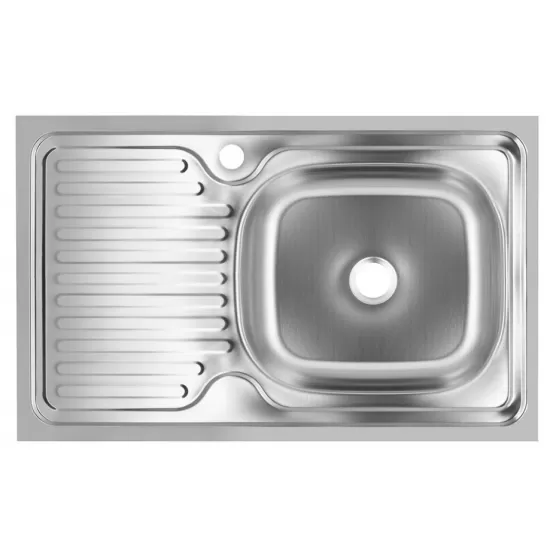 Chiuveta bucatarie Sanitec S416D, pentru masca, finisaj satinat, cuva dreapta, 80x50cm, Inox Chiuveta bucatarie Sanitec S416D, pentru masca, finisaj satinat, cuva dreapta, 80x50cm, Inox