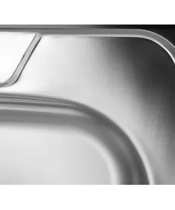 Chiuveta bucatarie Sanitec S416D, pentru masca, finisaj satinat, cuva dreapta, 80x50cm, Inox