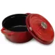 Oala din fonta emailata cu capac HAUSBERG HB-H742, capacitate 3L, diametru 22 cm, adancime 10 cm, interior antiaderent, Rosu Oala din fonta emailata cu capac HAUSBERG HB-H742, capacitate 3L, diametru 22 cm, adancime 10 cm, interior antiaderent, Rosu