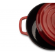Oala din fonta emailata cu capac HAUSBERG HB-H742, capacitate 3L, diametru 22 cm, adancime 10 cm, interior antiaderent, Rosu