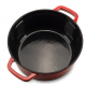 Oala din fonta emailata cu capac HAUSBERG HB-H742, capacitate 3L, diametru 22 cm, adancime 10 cm, interior antiaderent, Rosu
