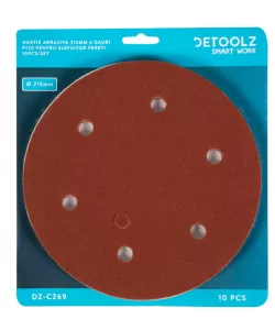 Set 10 hartie abraziva P120 6gauri 215mm Set 10 hartie abraziva P120 6gauri 215mm